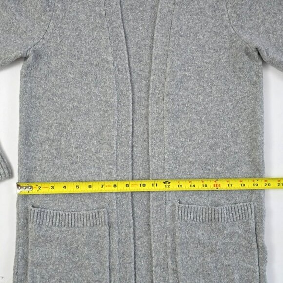 Tres Chic Women's Grey Wool Blend Open Front Long Length Cardigan Pockets Size S - Picture 13 of 14
